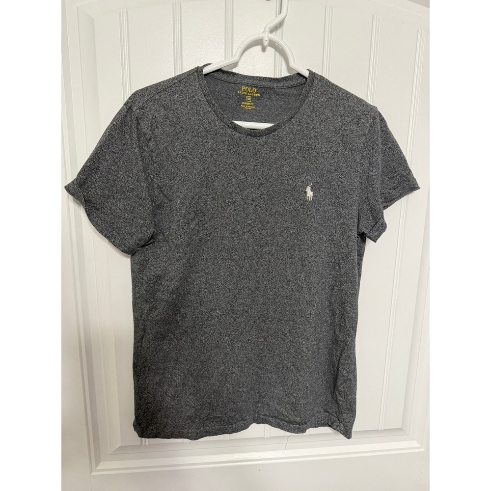 Polo Ralph Lauren T Shirt Mens M Gray Custom Fit Pony Logo Short Sleeve Tee